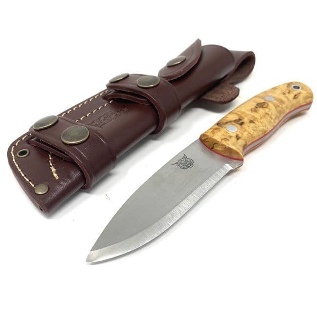 Mk II TBS Lynx Bushcraft Knife - Curly Birch - Multi Carry Sheath