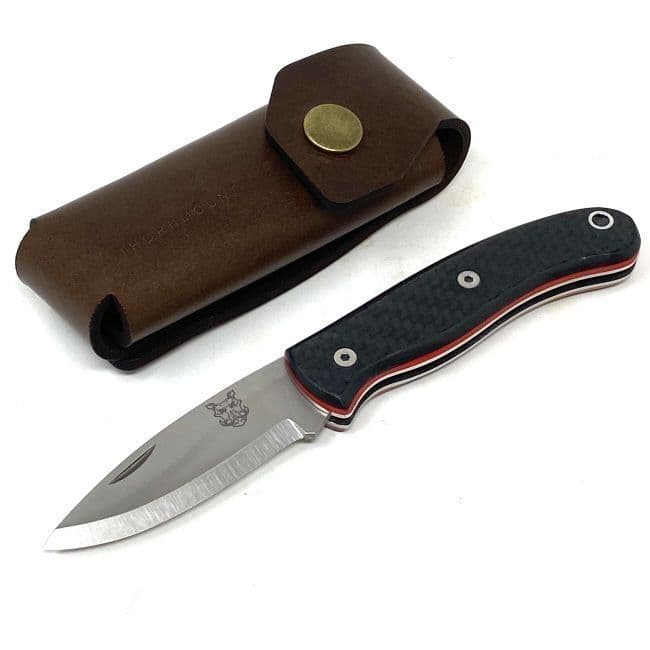 Mk III TBS Boar EDC Folding Pocket Knife - Carbon Fibre - Scandi - Thornmount Pouch (1)
