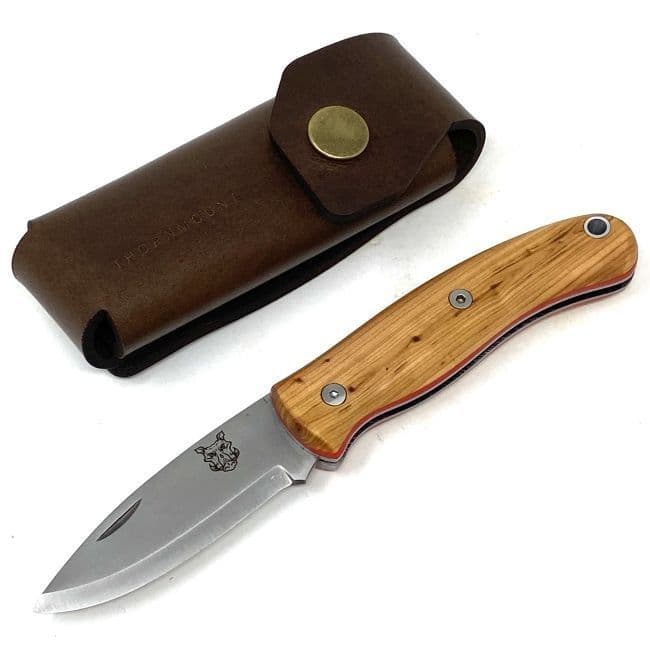 Mk III TBS Boar EDC Folding Pocket Knife - Juniper - Scandi - Thornmount Pouch