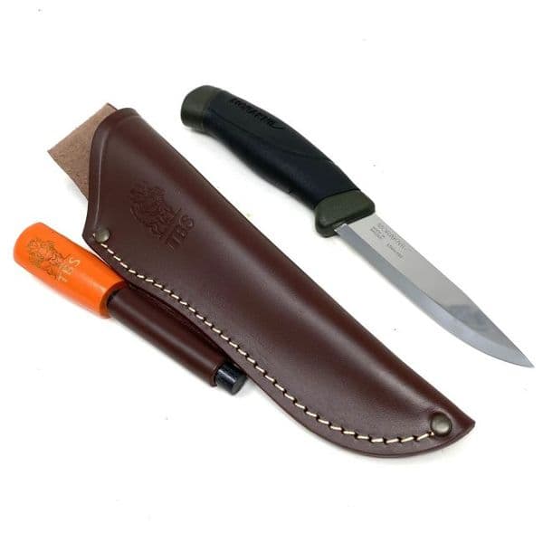 Mora Knife with TBS Leather Standard Firesteel Sheath
