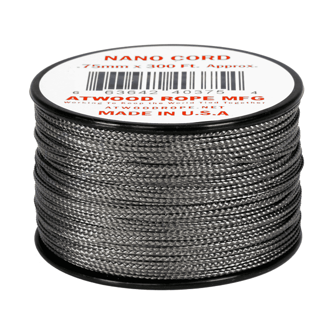 Nano Cord - 0.75mm x 300 Feet (100m) of Nano Paracord - Graphite