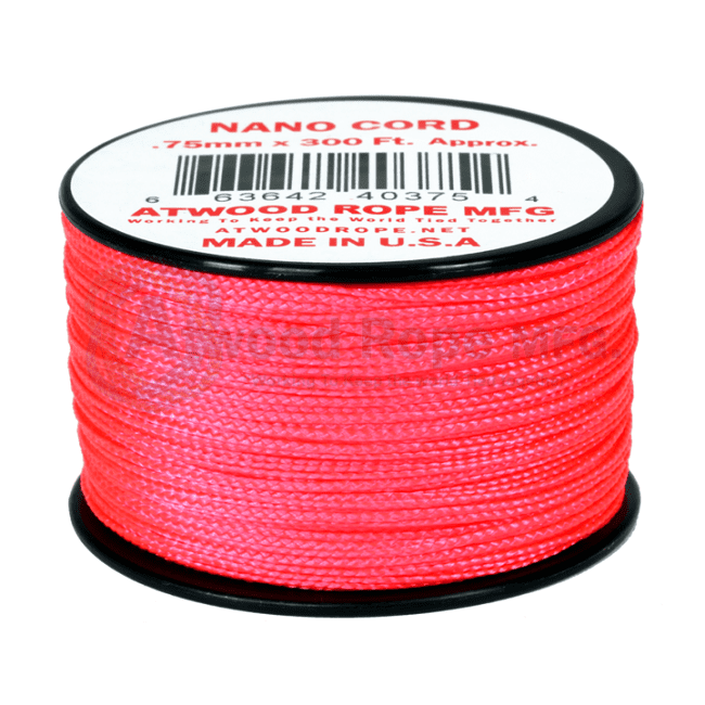 Nano Cord - 0.75mm x 300 Feet (100m) of Nano Paracord - Hot Pink