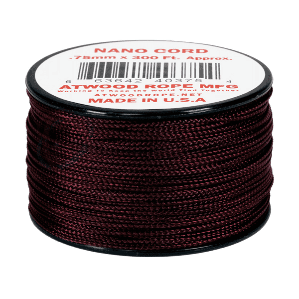 Nano Cord - 0.75mm x 300 Feet (100m) of Nano Paracord - Maroon