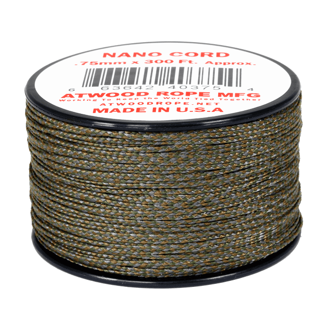 Nano Cord - 0.75mm x 300 Feet (100m) of Nano Paracord - Multicam