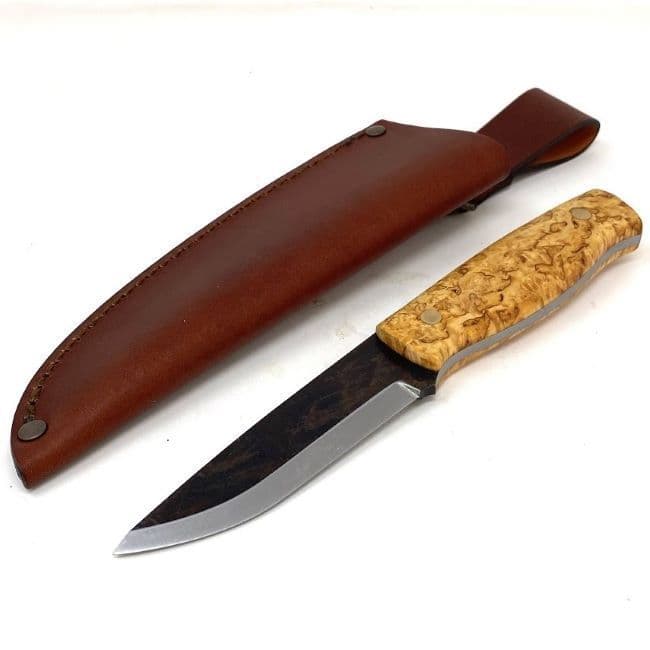 NKD Forrester Bushcraft Knife - Curly Birch Carbon