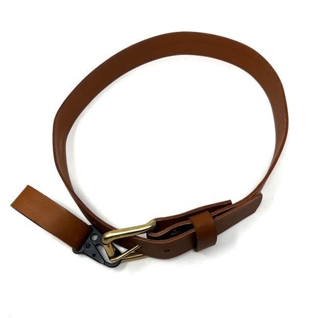 Six Magpies Leather Belt with additional Equipment Loop - British Tan