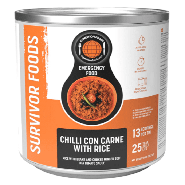 Survivor Foods with a 25 Year Shelf Life! - Chilli Con Carne