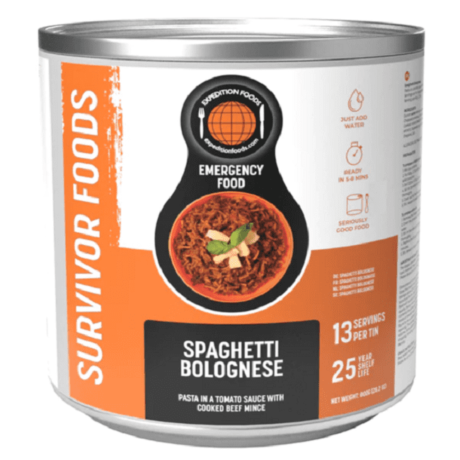 Survivor Foods with a 25 Year Shelf Life! - Spaghetti Bolognese