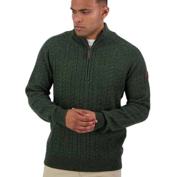 Swanndri Doncaster Wool 1/4 Zip Jumper - Hunter Green