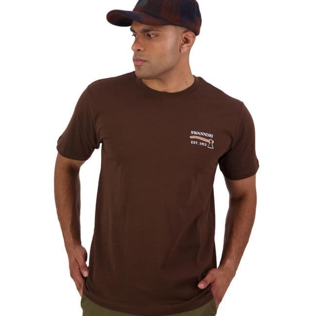 Swanndri Fireside T-Shirt - Coffee/Burnt Orange