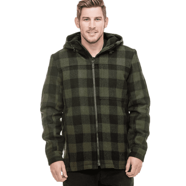 Swanndri Hudson Wool Hoodie - Olive/Black