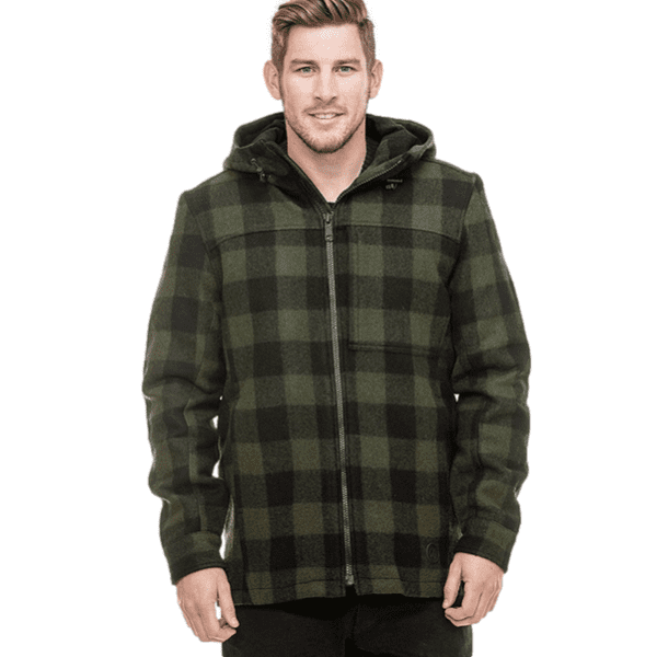 Swanndri Hudson Wool Hoodie - Olive/Black