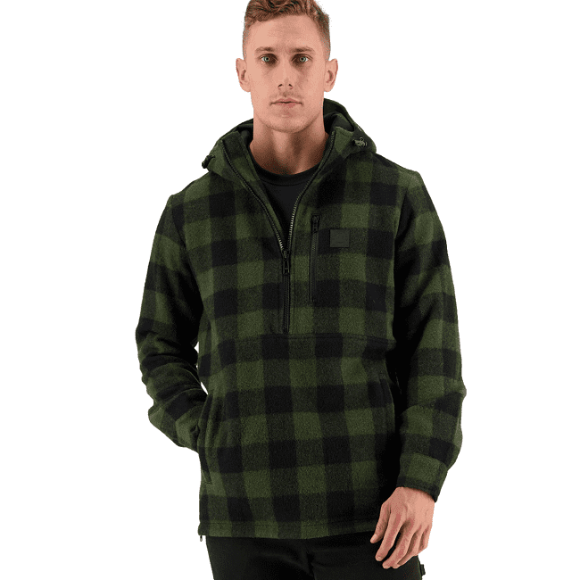 Swanndri Reidston Wool Anorak - Olive/Black