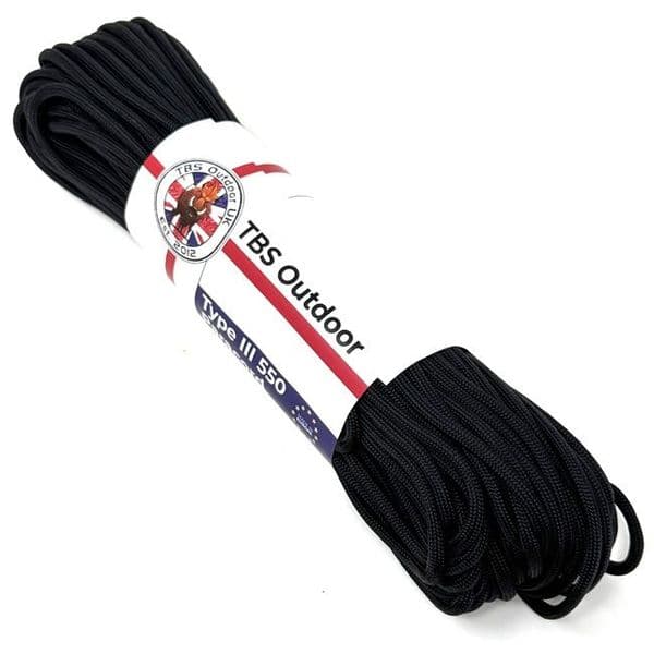 TBS 550 Paracord - Black - Made in Europe