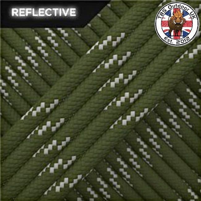TBS 550 Reflective Paracord - Army Green - Made in Europe