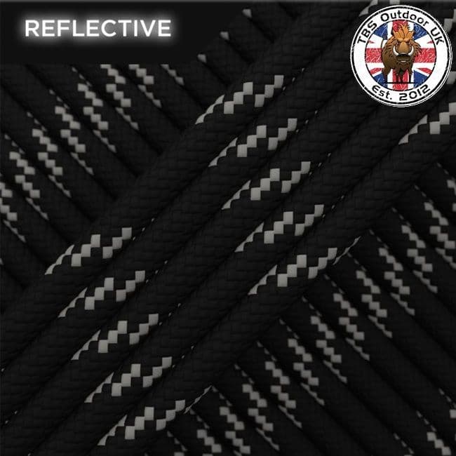 TBS 550 Reflective Paracord - Black - Made in Europe