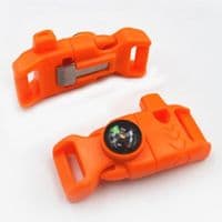 TBS Firesteel Buckle - Firesteel, Striker, Whistle & Paracord Bracelet Buckle in one! - Orange