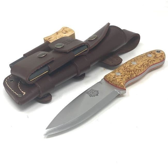 TBS Grizzly Bushcraft Survival Knife - DC4 & Firesteel Edition - Curly Birch