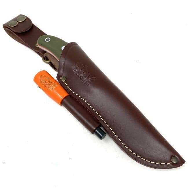 TBS Leather Dangler Sheath with Firesteel Loop