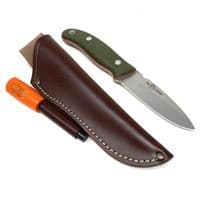 TBS Leather Standard Brown Knife Sheath with Firesteel Holder