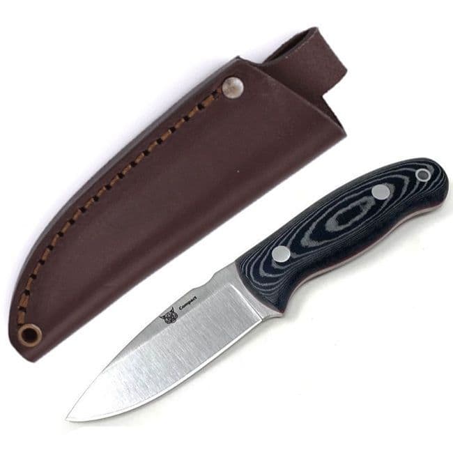 TBS Lynx Compact Knife - Black Micarta - Leather Sheath