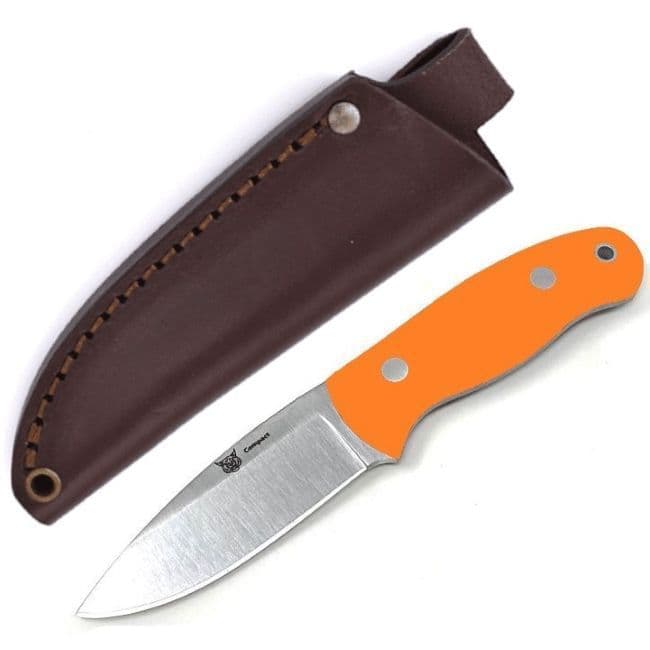 TBS Lynx Compact Knife - Orange G10 - Leather Sheath