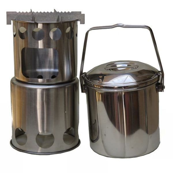 TBS Phoenix Wood Burning Stove & Zebra Billy Can Set