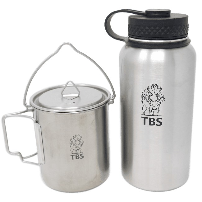 TBS Stainless Steel Water Bottle & TBS Billy Can Cup