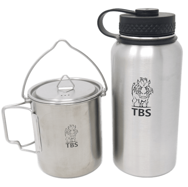 TBS Stainless Steel Water Bottle & TBS Billy Can Cup