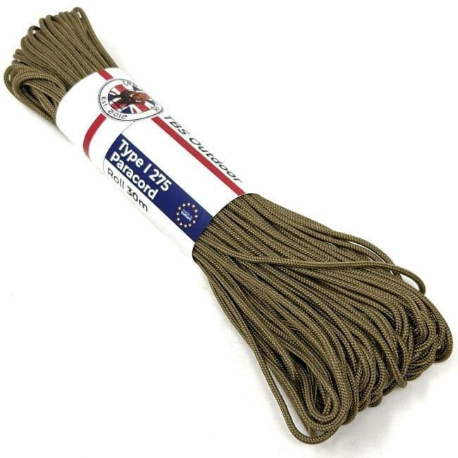 TBS Type I 275 Paracord - Coyote Brown - European Made - 30m (100 feet)