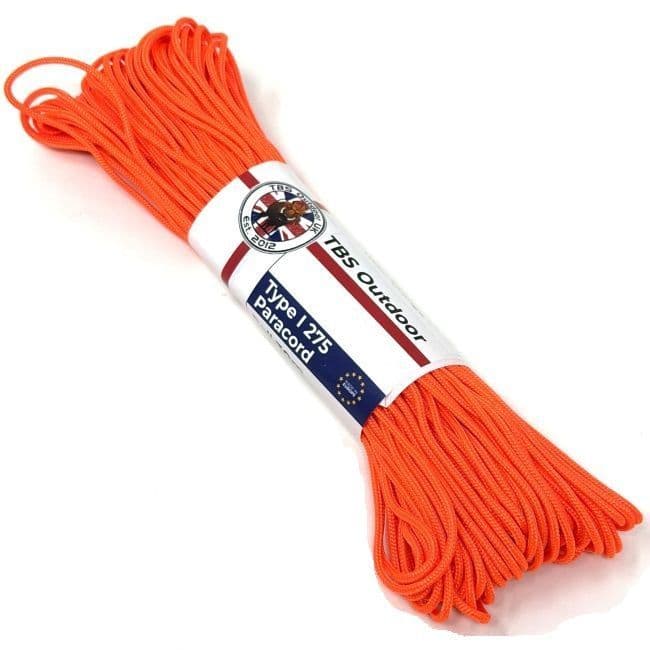 TBS Type I 275 Paracord - Neon Orange - European Made - 30m (100 feet)