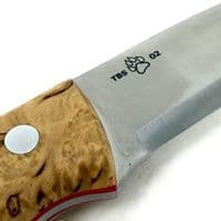 The NEW TBS Timberwolf Bushcraft Knife - DC4 & Firesteel - Curly Birch