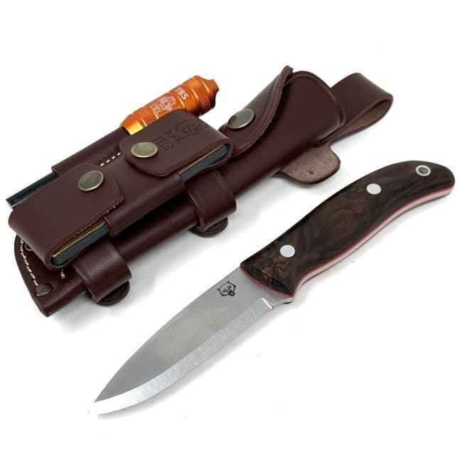 The NEW TBS Timberwolf Bushcraft Knife DC4 & Firesteel - Turkish Walnut