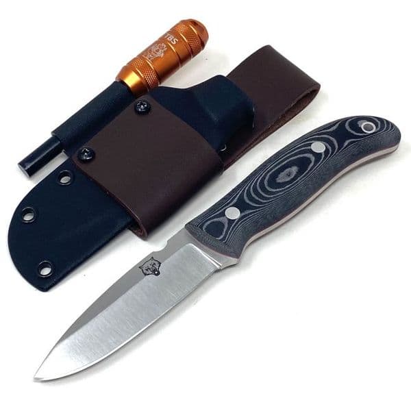 The NEW TBS Timberwolf Knife - The Ultimate All Rounder - Black Micarta - Kydex Sheath