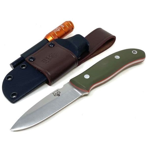 The NEW TBS Timberwolf Knife - The Ultimate All Rounder - Green G10 - Kydex Sheath
