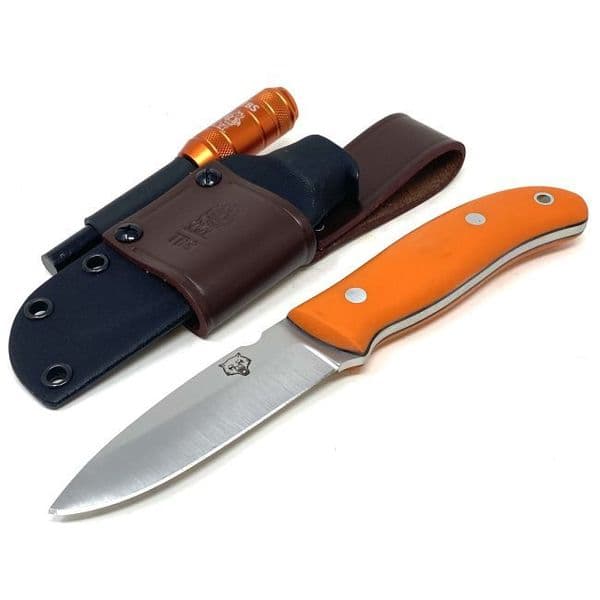 The NEW TBS Timberwolf Knife - The Ultimate All Rounder - Orange G10 - Kydex Sheath