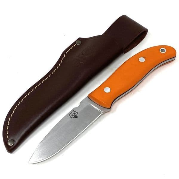 The NEW TBS Timberwolf Knife - The Ultimate All Rounder - Orange G10 Leather Sheath