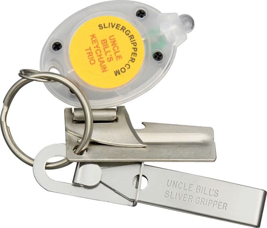Uncle Bill's Sliver Gripper Tick Tweezers and Keychain Trio