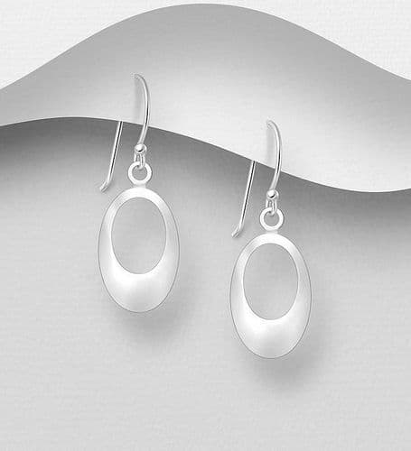 ✨25 sterling Silver Plain Oval Drop/Hook Earrings -  Combine a Smooth, Polished Finish