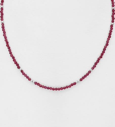 💎 925 Sterling Silver Gemstone Beaded Necklace – Choose From 2 Beautiful Colours ✨