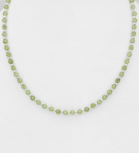 💎 925 Sterling Silver Gemstone Beaded Necklace – Choose from 5 Stunning Gemstones ✨