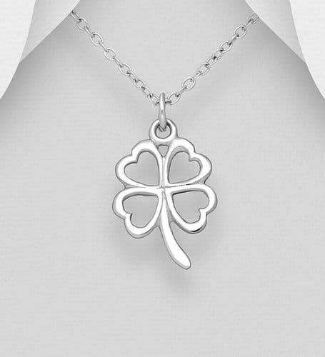 🍀 925 Sterling Silver Handcrafted Shamrock Pendant & Chain – Timeless Luck and Elegance ✨