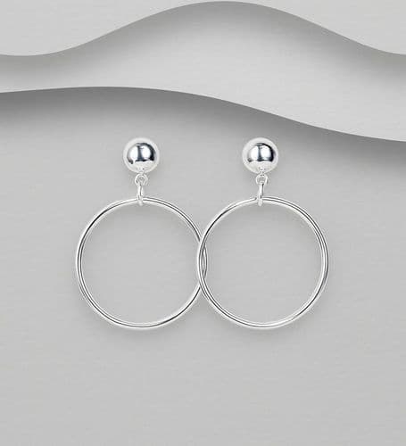 ✨ 925 Sterling Silver Minimalist Circular Earrings - Classic Stud Fitting