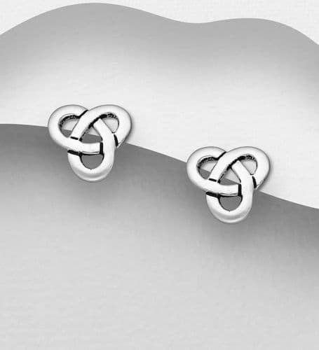 ✨ 925 Sterling Silver Oxidized Celtic Push‑Back Stud Earrings