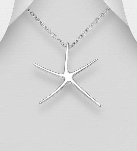 ​​​​​​​925 Sterling Silver Starfish Pendant & Chain