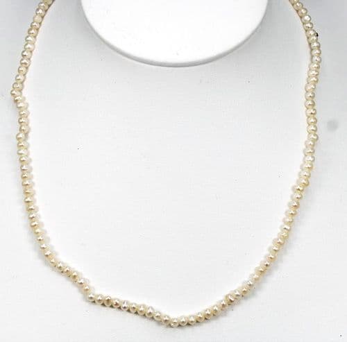 3mm Single Strand of Cultured Freshwater White Pearls – Available in 16" & 18" Lengths