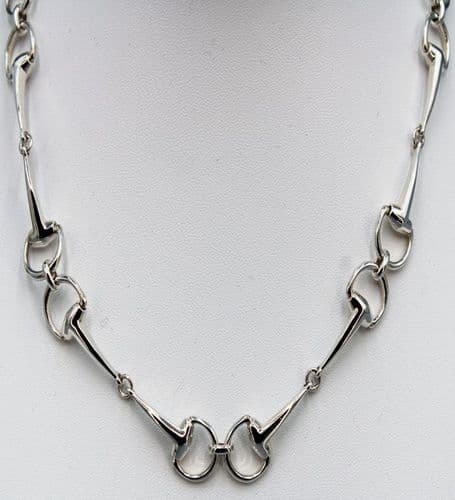 925 Hand Crafted Sterling Silver Hand Crafted Horse Bite Necklace