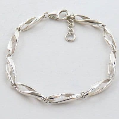 925 Silver Hand Crafted Open Twist Design Bracelet- Exclusive Design