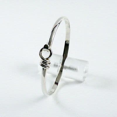 925 Solid Sterling Silver Designer Inspired Bangle, Heavier, With a Double Twist Design Element