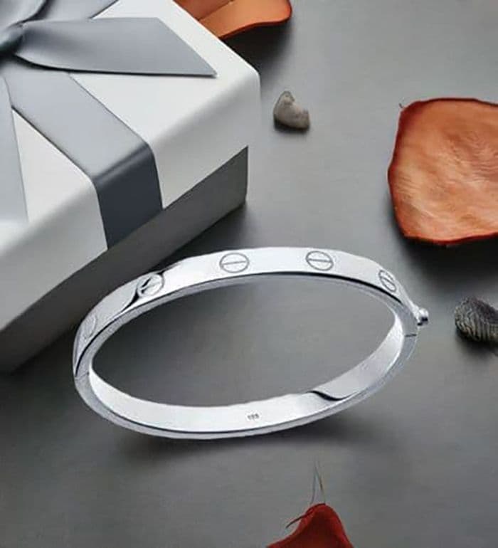 925 Solid Sterling Silver Designer Inspired Oval Bangle That Opens: Available in 2 Sizes